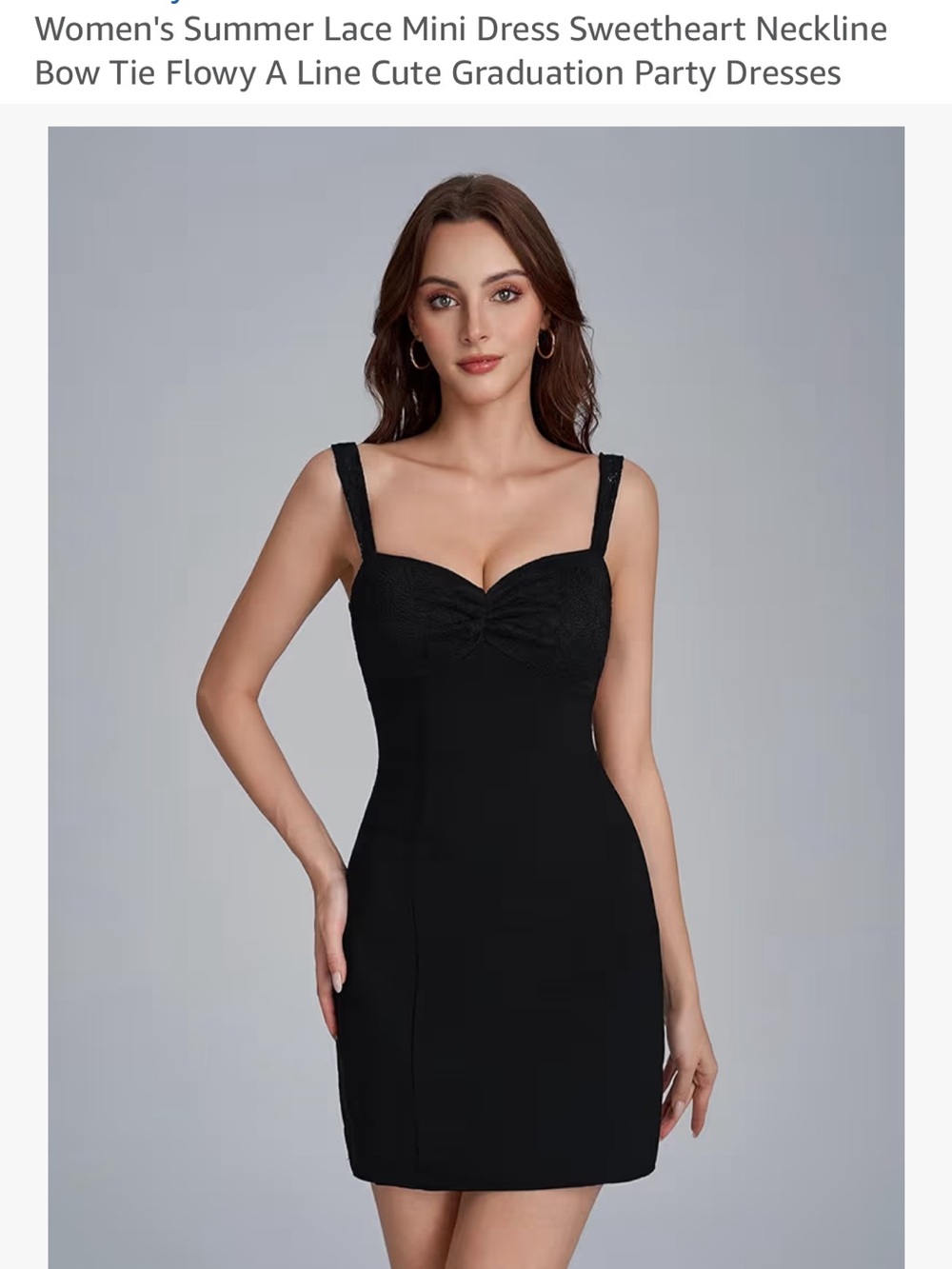 Amazon Black Lace Sweetheart Mini Dress